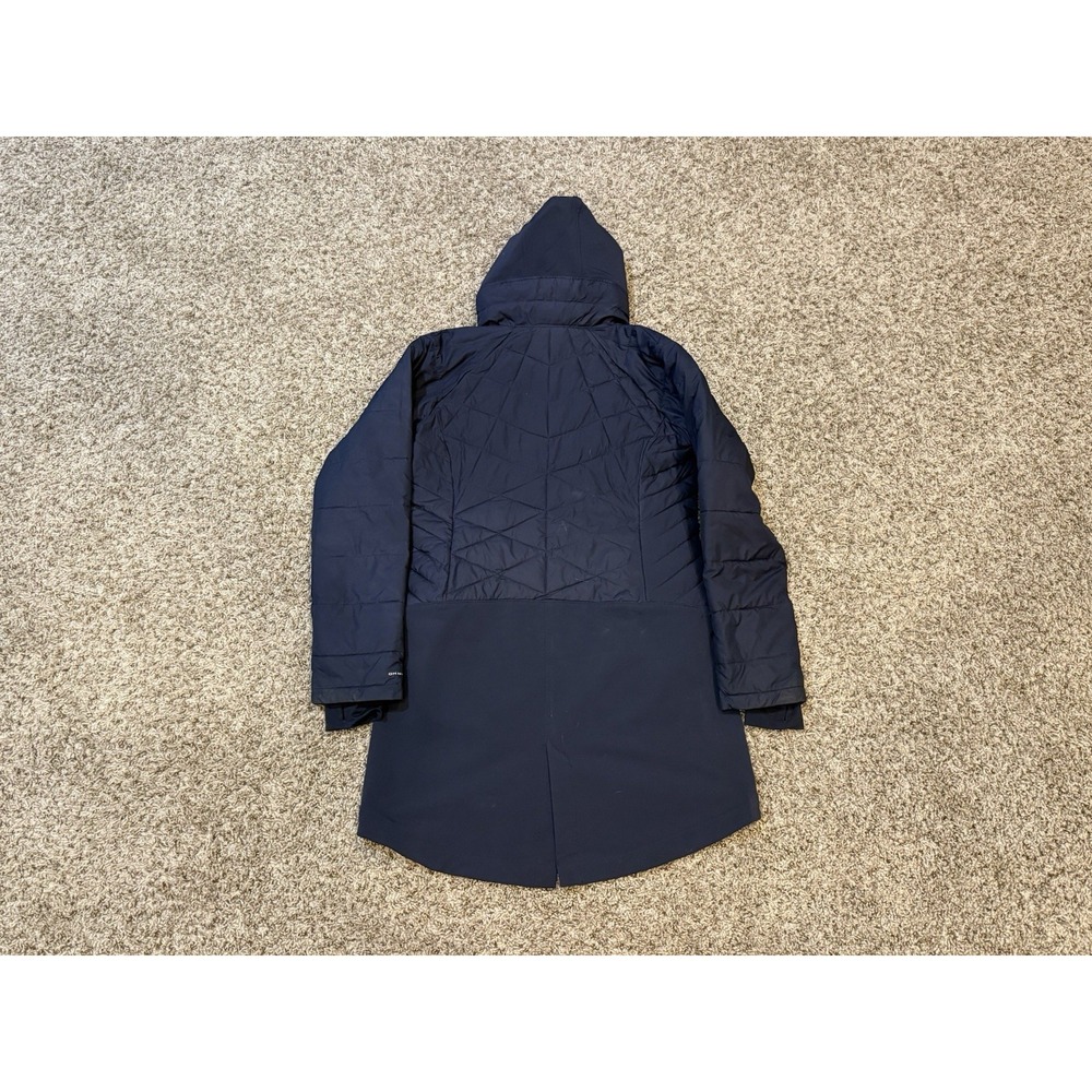 Columbia Heavenly Long Hooded Jacket Womens Med Navy Blue Omni Heat Puffer Coat - Picture 2 of 7